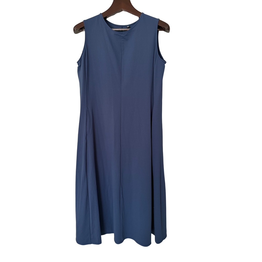 Uniqlo Ultra Stretch Sleeveless A-Line Dress Blue XL 474063 Pockets